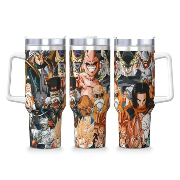 Large Capacity Ice Bully with Handle Dragon Ball Stainless Steel Mug Goku Coffee Cup Thermal Travel 40oz