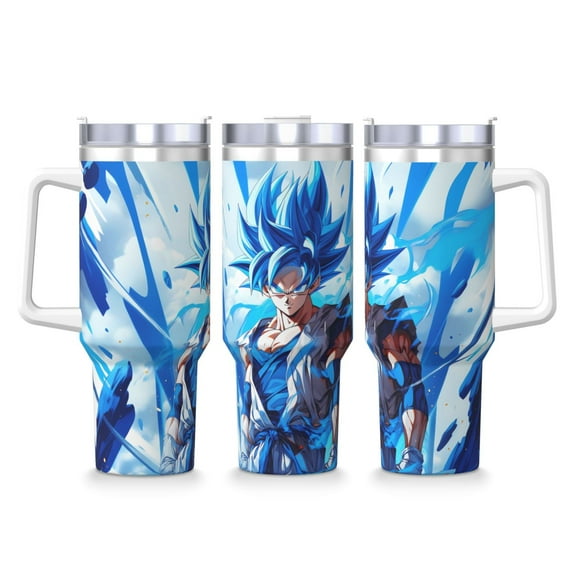 Large Capacity Ice Bully with Handle Dragon Ball Stainless Steel Mug Goku Coffee Cup Thermal Travel 40oz