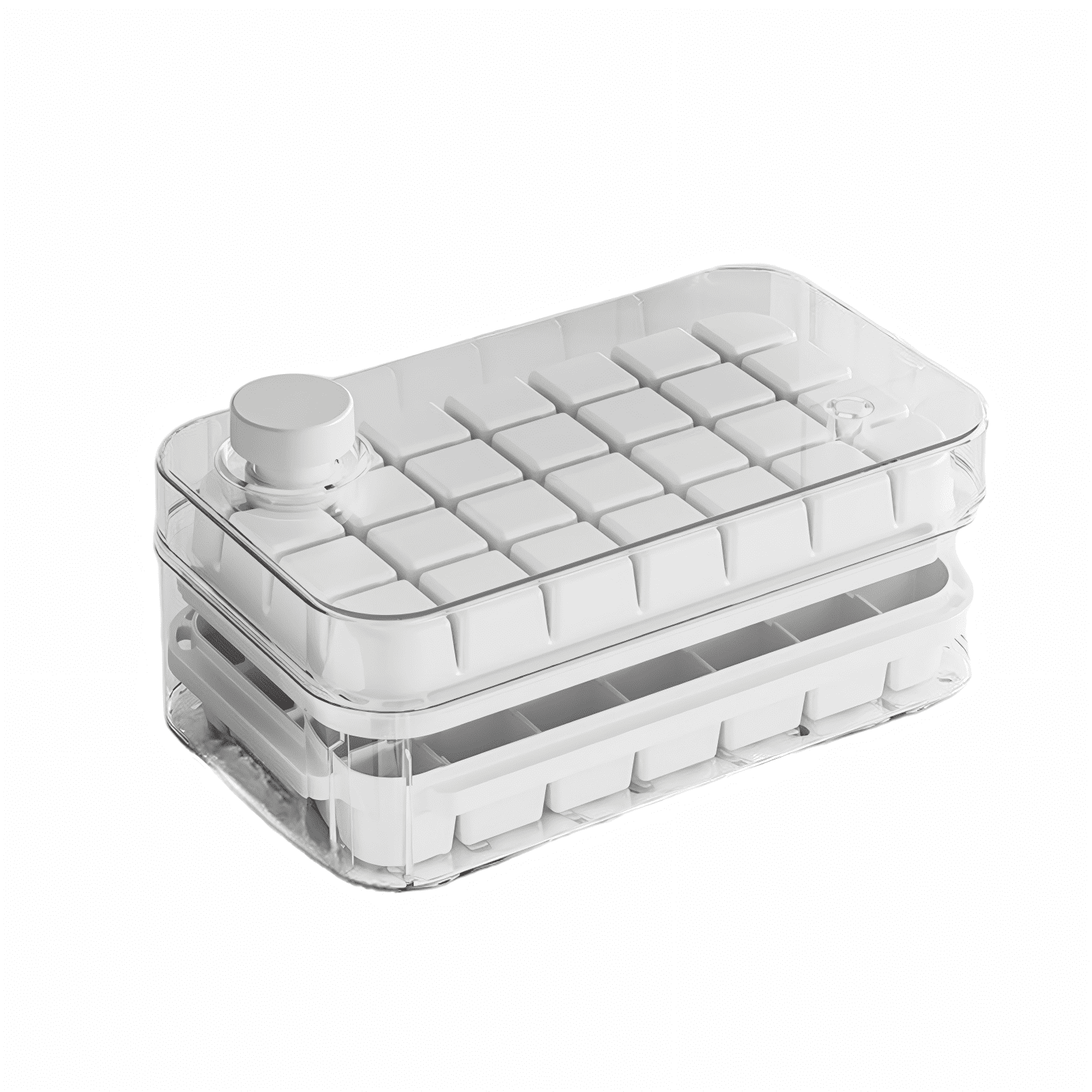 Large Capacity Ice Cube Tray with Easy-Release Design, 18.3x10.8x7.2cm Fast-Freezing Ice Maker Bin for Chilled Cocktails & Refreshing Beverages