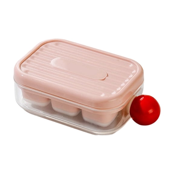 Large Capacity Ice Storage Box with Easy Demoulding Feature – Food - Grade Plastic Ice Molds with Cover for Dust Protection – Ideal for Home and Travel Summer Use,Pink