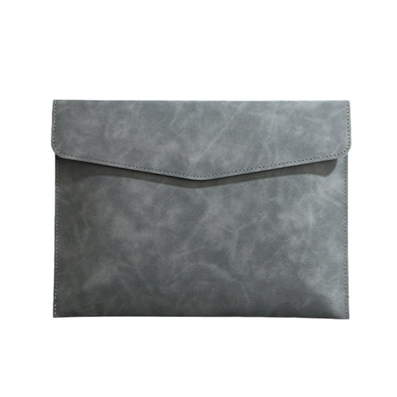 Large Capacity Imitation Leather Business Document Folder, 100-Sheet Wear-Resistant File Portfolio, Water Resistant Office Storage Bag For Contracts, Invoices And Daily Paper Sorting-（Gray）