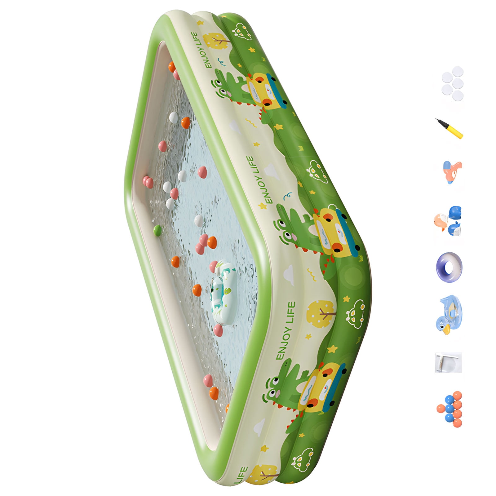 Large Capacity Inflatable Pool 180X130X56cm Heavy PVC Ideal For Family Warm Season Entertainment