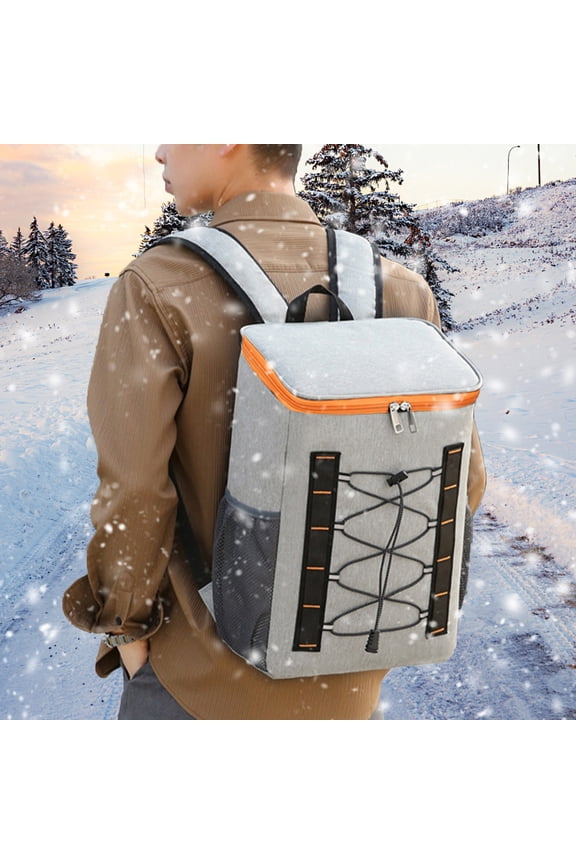 Large Capacity Insulated Cooler Backpack, Staron Leak Proof Lightweight Travel Backpack Ice Chest, Portable Camping Beach Backpack for Outdoor Sports Picnics with Padded Straps, Orange