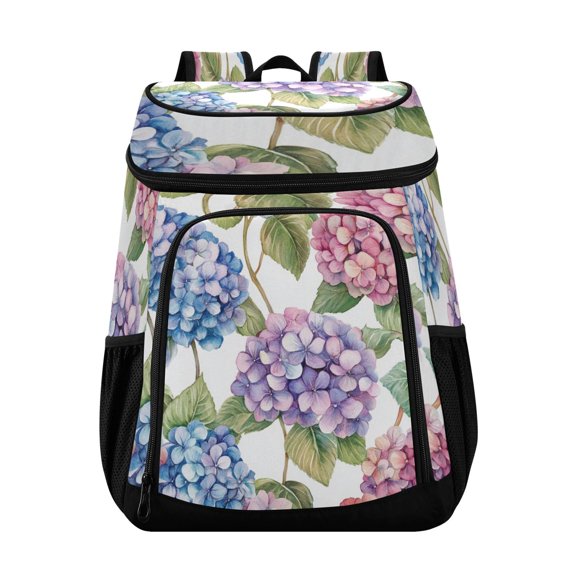 Large Capacity Insulated Cooler Backpack Waterproof Thick Thermal Lunch Bag for Picnic Camping Hiking Beach Travel Beautiful Hydrangeas