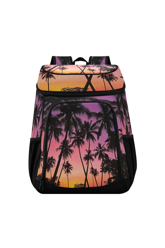 Large Capacity Insulated Cooler Backpack Waterproof Thick Thermal Lunch Bag for Picnic Camping Hiking Beach Travel California Palm