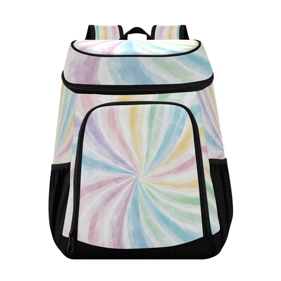 Large Capacity Insulated Cooler Backpack Waterproof Thick Thermal Lunch Bag for Picnic Camping Hiking Beach Travel Colorful Beauty Vortex