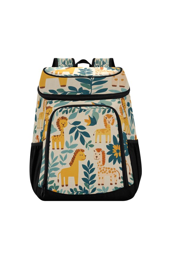 Large Capacity Insulated Cooler Backpack Waterproof Thick Thermal Lunch Bag for Picnic Camping Hiking Beach Travel Cool Cartoon Animals
