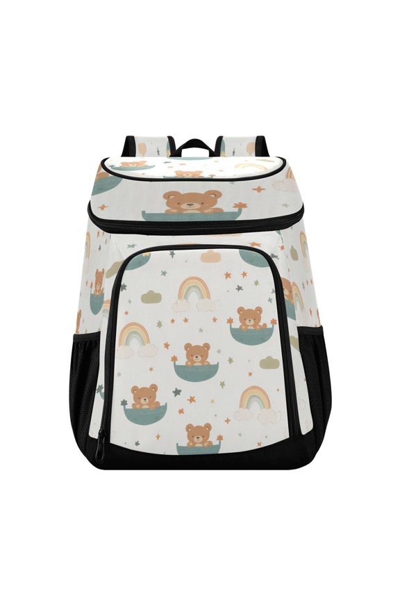 Large Capacity Insulated Cooler Backpack Waterproof Thick Thermal Lunch Bag for Picnic Camping Hiking Beach Travel Cool Cartoon Bear