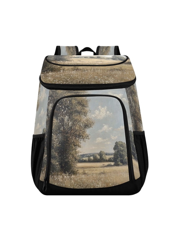 Large Capacity Insulated Cooler Backpack Waterproof Thick Thermal Lunch Bag for Picnic Camping Hiking Beach Travel Gray Forest