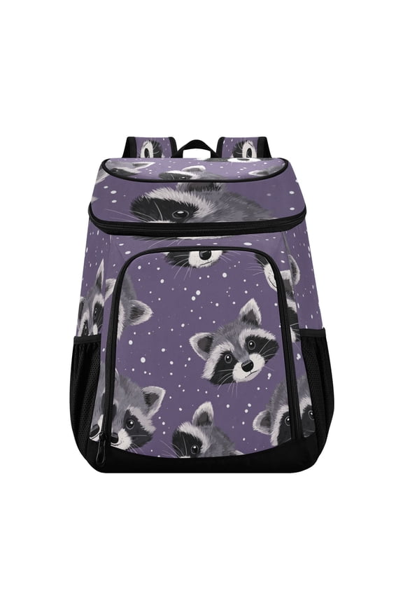 Large Capacity Insulated Cooler Backpack Waterproof Thick Thermal Lunch Bag for Picnic Camping Hiking Beach Travel Gray Raccoon