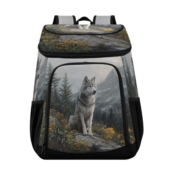 Large Capacity Insulated Cooler Backpack Waterproof Thick Thermal Lunch Bag for Picnic Camping Hiking Beach Travel Gray Wolf