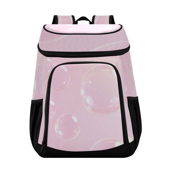 Large Capacity Insulated Cooler Backpack Waterproof Thick Thermal Lunch Bag for Picnic Camping Hiking Beach Travel Pink Pretty Bubbles