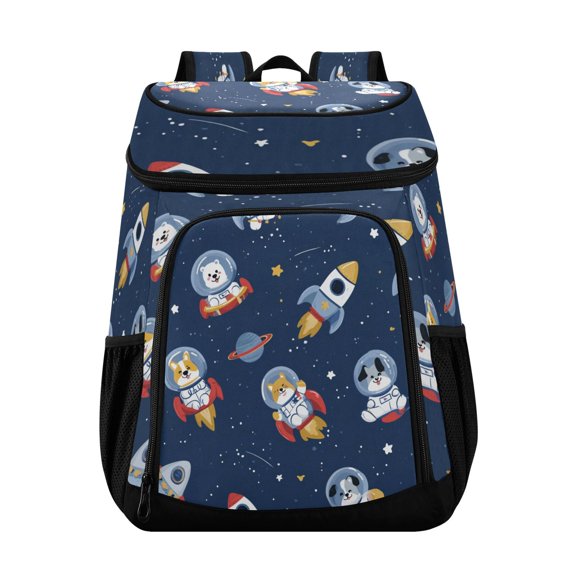 Large Capacity Insulated Cooler Backpack Waterproof Thick Thermal Lunch Bag for Picnic Camping Hiking Beach Travel Space Themed Astronaut Dogs