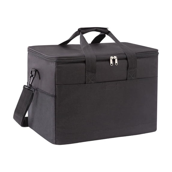 Large Capacity Insulated Cooler Bag, Waterproof Oxford Fabric Thermal Bag with Ample Storage, Handle & Shoulder Strap, 12.59 × 11.02 × 8.26 in for Picnic Camping Travel Lunch Delivery