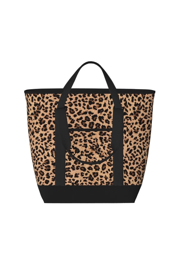Large Capacity Insulated Tote Bag16.113.47.5in Thermal Insulation And Easy To Clean Strong Bearing Capacity Can Be Reused Animal Leopard Pattern (2)
