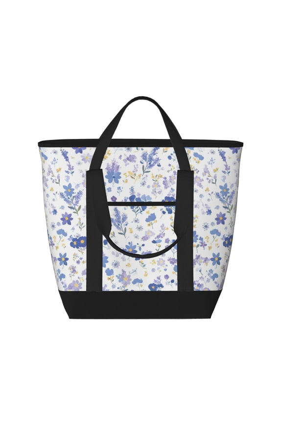 Large Capacity Insulated Tote Bag16.113.47.5in Thermal Insulation And Easy To Clean Strong Bearing Capacity Can Be Reused Milk Cow Print Style Lavender_4