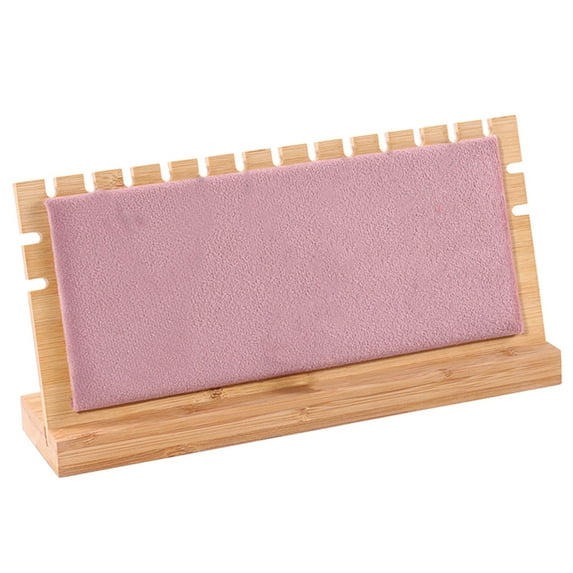 Large Capacity Jewelry Display Rack Multiple Pendant Necklace Display Stand Detachable Suedes Wood Display Rack Decor