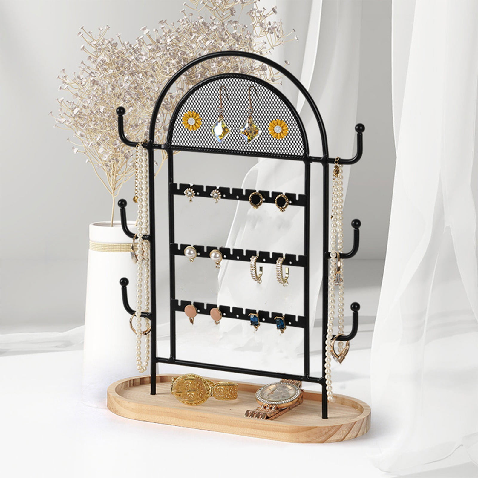 Ring Storage Rack Large Capacity Jewelry Display Stand Organizer | Multi-Tier Earring ...