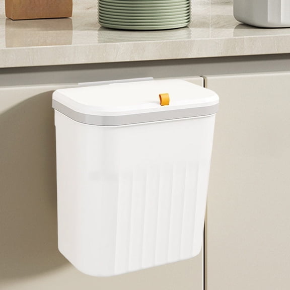 Large Capacity Kitchen Trash Can with Step Lid, Press-Ring Operation for Hands-Free Use in Home, Bathroom, or Dorm