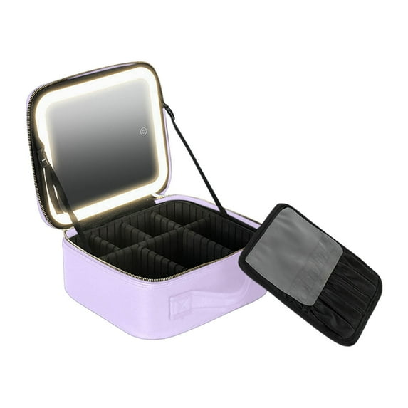 Large Capacity LED Lighted Makeup Bag Travel Cosmetic Organizer Toiletry Pouch For Women Girls Portable Beauty Storage