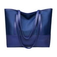 thumbnail image 1 of Large Capacity Ladies Tote Bag with Soft Leather and Cloth Splicing, Stylish Versatile Shoulder Handbag for Work and Leisure, 1 of 5
