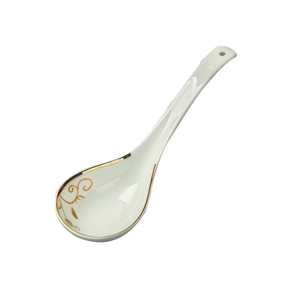 Large Capacity Ladle Ceramic Spoon Lamian Noodles Spoon Dinner Oatmeal Home Spoon