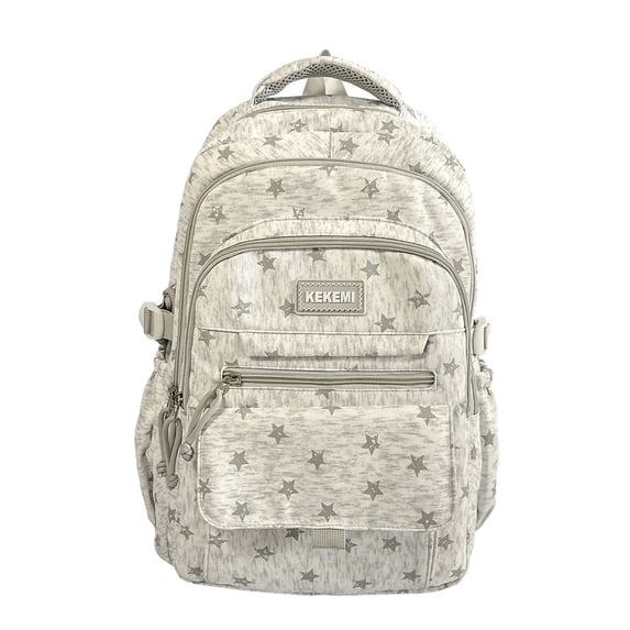 Large Capacity Laptop Backpack 15.6 Inch, Water Resistant Nylon Travel Daypack with USB Port, Lightweight Computer Bag, Light Gray