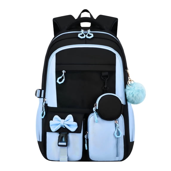 Large Capacity Laptop Backpack 15.6 Inch, Waterproof Nylon Travel Rucksack, 32L Lightweight Computer Bag with Multi-Pockets, Durable Blue and Black Daypack