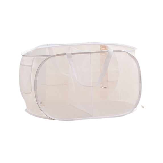 Large Capacity Laundry Basket with Side Pocket - Thickened, 2 Compartments, Multifunctional Sorting, Collapsible Mesh Laundry Hamper Bag, Clothes Organizer, Bathroom Supplies