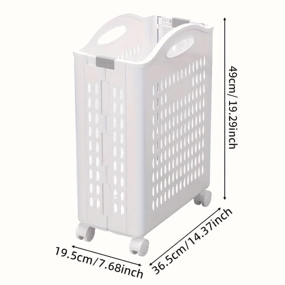 Large Capacity Laundry Basket with Wheels - Multipurpose Plastic Storage Organizer for Home, Dorms, Bathroom - Ideal Christmas Gift, Shelf Baskets