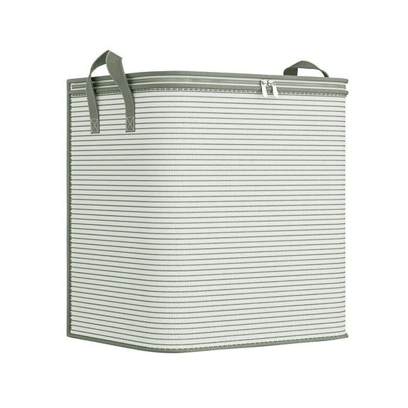 Large Capacity Laundry Hamper with Zipper Lid Foldable Clothes Storage Basket with Handles for Home Organization