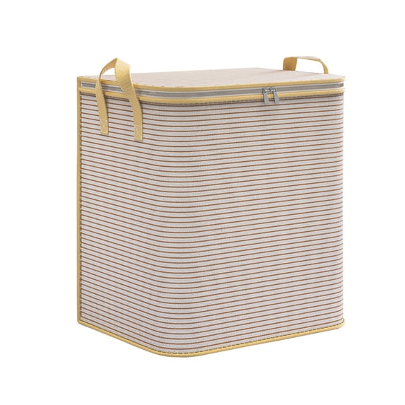 Large Capacity Laundry Hamper with Zipper Lid Foldable Clothes Storage Basket with Handles for Home Organization