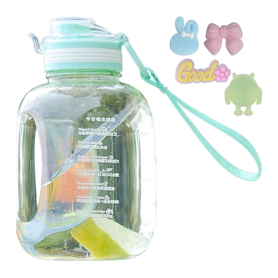 Large Capacity Leakproof Water Jug with Handle for Outdoor Activities and Fitness - Motivational Summer Cup Durable PC Material for Men and Women