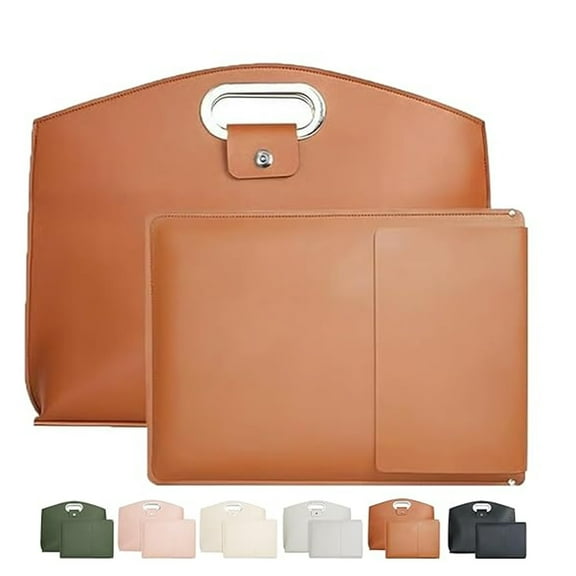 Large Capacity Leather Laptop Tote Bag - Wear-Scratch Proof Notebook and Tablet Handbag, Profession Commuter Briefcase with Tablet Sleeve