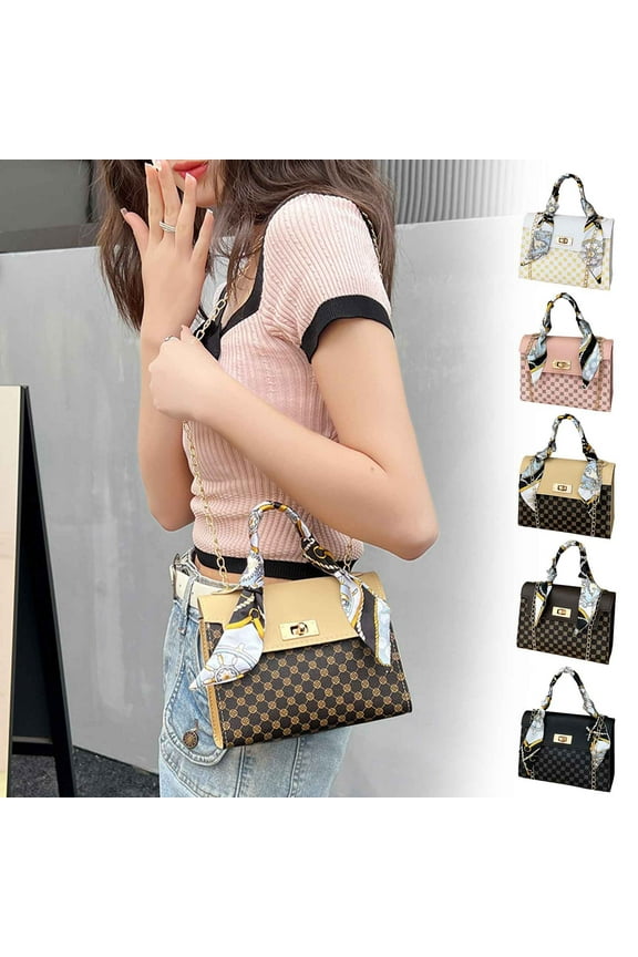 Large Capacity Leather One Shoulder Crossbody Bag | Multi Compartment Women's Handbag | Double Zipper Secure Purse | Fashion Print | Versatile Tote for Travel, Shopping, Work | Durable
