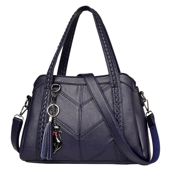 Large Capacity Leather Tote Bag for Women - Soft Faux Leather Messenger Handbag with Top Zipper, Adjustable Shoulder Strap, 3 Compartments & Multiple Pockets