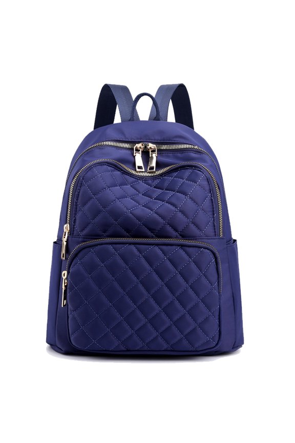 Large Capacity Lightweight Nylon Embroidery Thread Ladies Backpack - blue