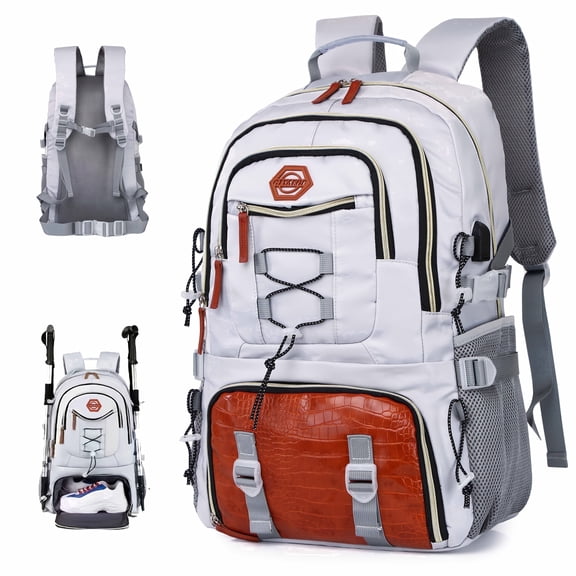 Large Capacity Lightweight Outdoor Travel Backpack with Shoe Compartment - Mountaineering, Camping and Hiking Bag, Durable Polyester, Adjustable Shoulder Straps, Multiple Pockets, Travel Backpacks