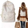 thumbnail image 1 of Large Capacity Lightweight Teen Backpack, Cute Casual Daypack With Padded Straps, Trendy Bookbag For High School College And Travel, Light Pink, 1 of 8