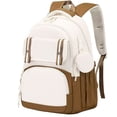 thumbnail image 1 of Large‑Capacity Lightweight Water Resistant Student Backpack, College Bookbag with Air‑Permeable Padded Shoulder Straps Plus Coin Purse Khaki, 1 of 2