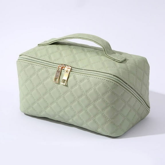 Large Capacity Makeup Bag with Multiple Compartments and Full-Open Design, Portable Waterproof Cosmetic Organizer for Travel, Home Storage, and Gift for Women