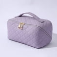 thumbnail image 1 of Large Capacity Makeup Bag Organizer,Wide Opening Toiletry Storage Pouch With Structured Compartments,Travel Friendly Cosmetic Case With Protective Design for Business Trips Vacation Daily Use-D, 1 of 1