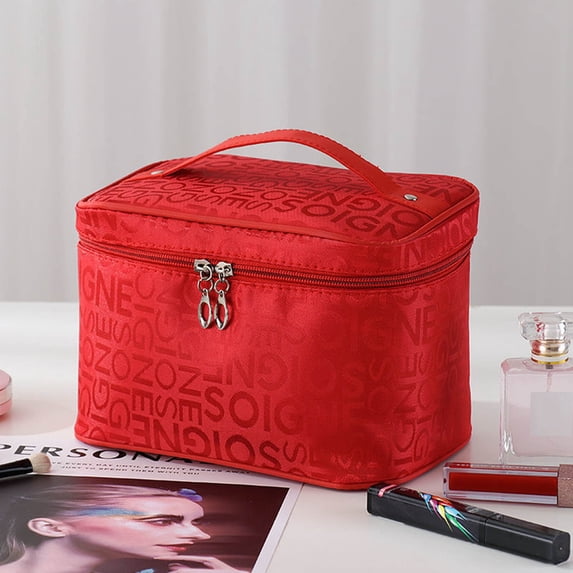 Large Capacity Makeup Bag for Travel - Portable Cosmetic Toiletry Organizer Pouch with Multipurpose Storage - Wash Bag for Toiletries, Cosmetics, and Essentials - 22x16x15cm Carry Case for Home, Work