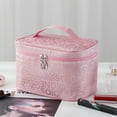 thumbnail image 1 of Large Capacity Makeup Bag for Travel - Portable Cosmetic Toiletry Organizer Pouch with Multipurpose Storage - Wash Bag for Toiletries, Cosmetics, and Essentials - 22x16x15cm Carry Case for Home, Work, 1 of 4
