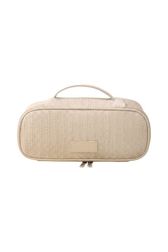 Large Capacity Makeup Bag for Women Tote Bag Cosmetic Storage Organizer Travel Portable High Beauty Bag Daily Toiletries Accessories Pouch Handbag,Beige
