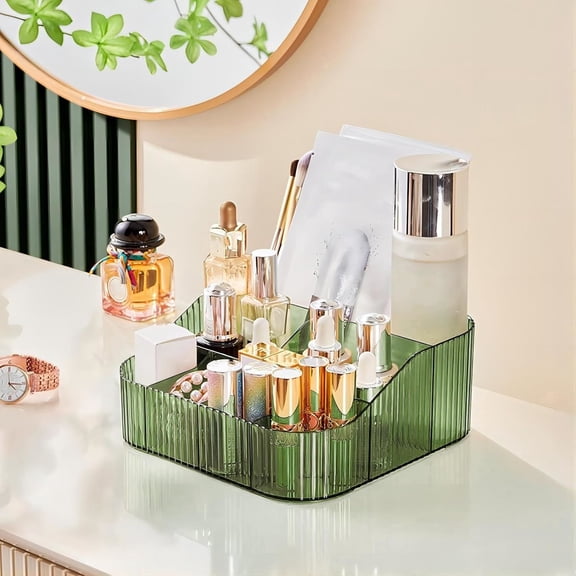 Large Capacity Makeup Brush Holder,8 Slot Makeup Brush Cup,for Vanity Decor,Bathroom Countertops,Desk Storage Container,Cosmetic Display cases(Green-XL)