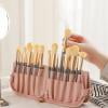 Large Capacity Makeup Brush Roll - Waterproof Pouch for Painting and Makeup Brushes, Portable Artist Tool Case with Pockets, Travel Cosmetic Organizer Bag