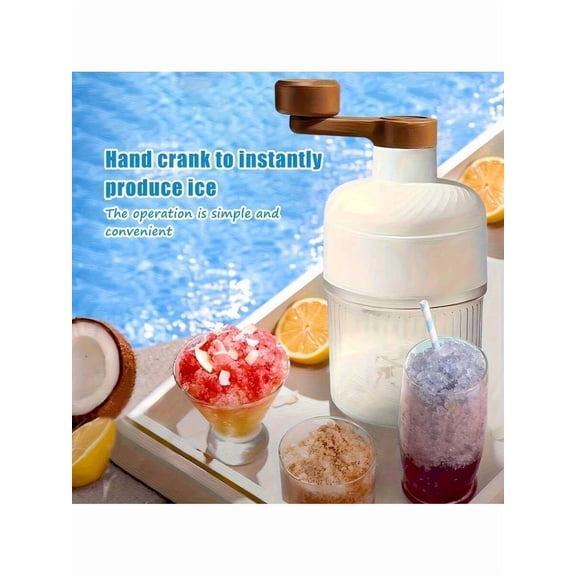 Large-Capacity Manual Ice Crusher & Slush Machine - Multi-Functional Shaved Ice Maker with Mold (Ideal for Summer/Halloween/Christmas Party Treats)