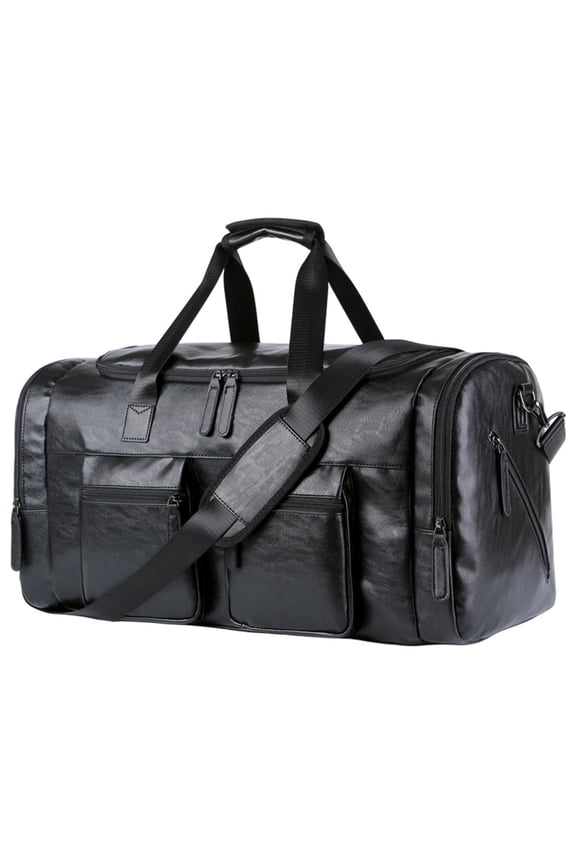 Large Capacity Men Travel Handbags Retro PU Leather Travel Luggage Pack Outdoor Shoulder Travel Bag Duffle Bag