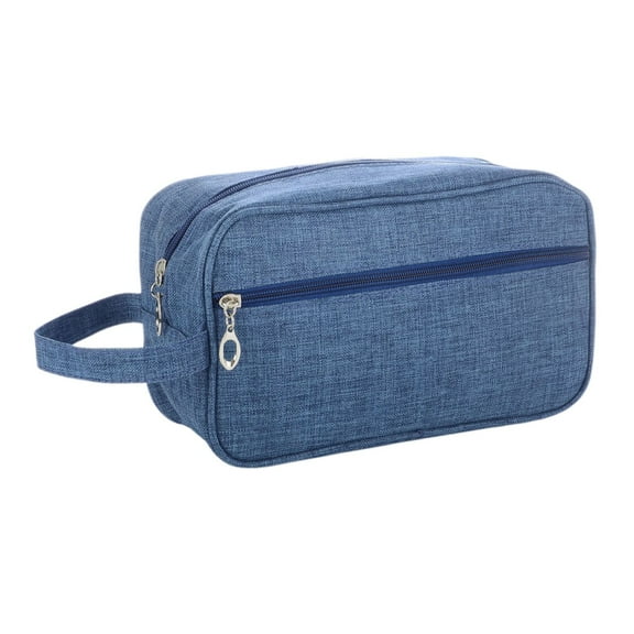 Large Capacity Men's Toiletry Bag, Waterproof Nylon Wash Pouch with Dual Zip Compartments – Travel Shaving Kit Organizer for Razor Toothbrush Cosmetics Business Vacation